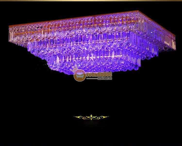 Đèn ốp trần chữ nhật mạ vàng sang trọng CM271-10